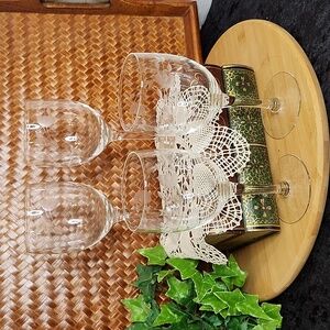👉*VTG & NWT* 4 PRINCESS HOUSE CRYSTAL HERITAGE STEMMED WATER/WINE  GLASSES #418